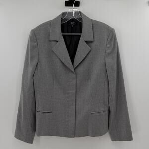Philippe Adec Women's Wool Hidden Button Blazer - Gray - 12